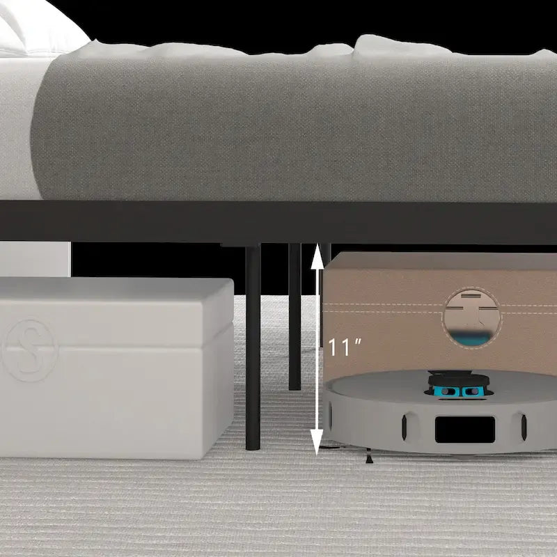 CUSchoice Metal Bed Queen in Black and Antique Brown Finishes