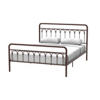 CUSchoice Metal Bed Queen in Black and Antique Brown Finishes