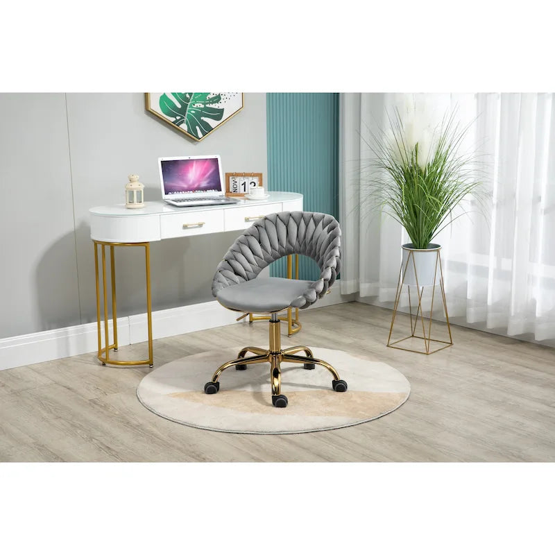 Computer Chair Office Chair Adjustable Swivel Chair Fabric Seat Home Study Chair