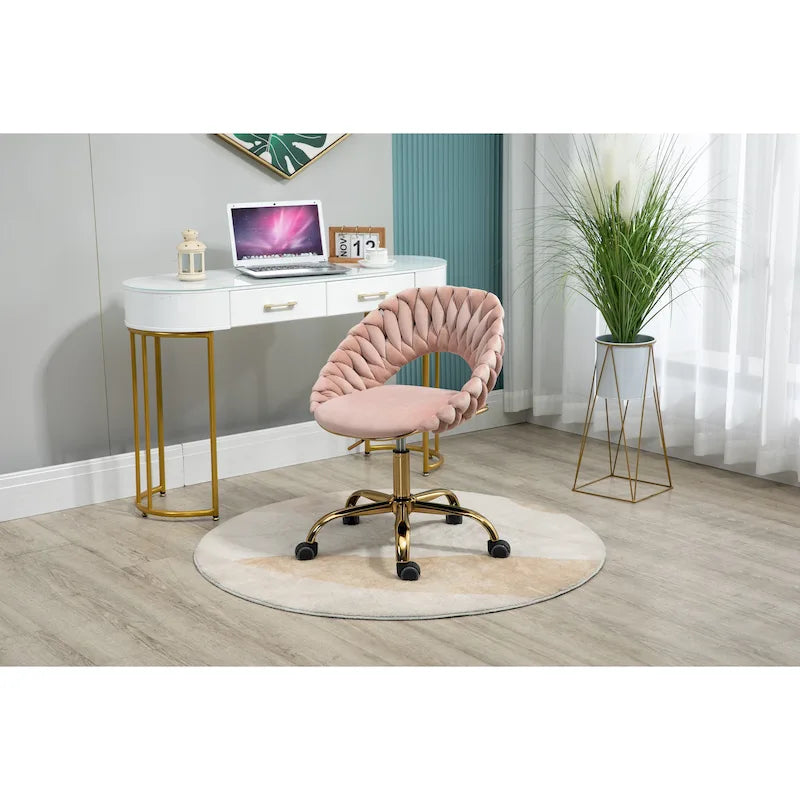 Computer Chair Office Chair Adjustable Swivel Chair Fabric Seat Home Study Chair