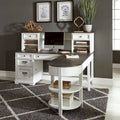 Allyson Park Wirebrushed White Charcoal L Shaped Desk Set