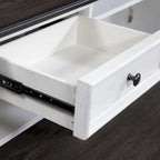 Allyson Park Wirebrushed White Charcoal L Shaped Desk Set