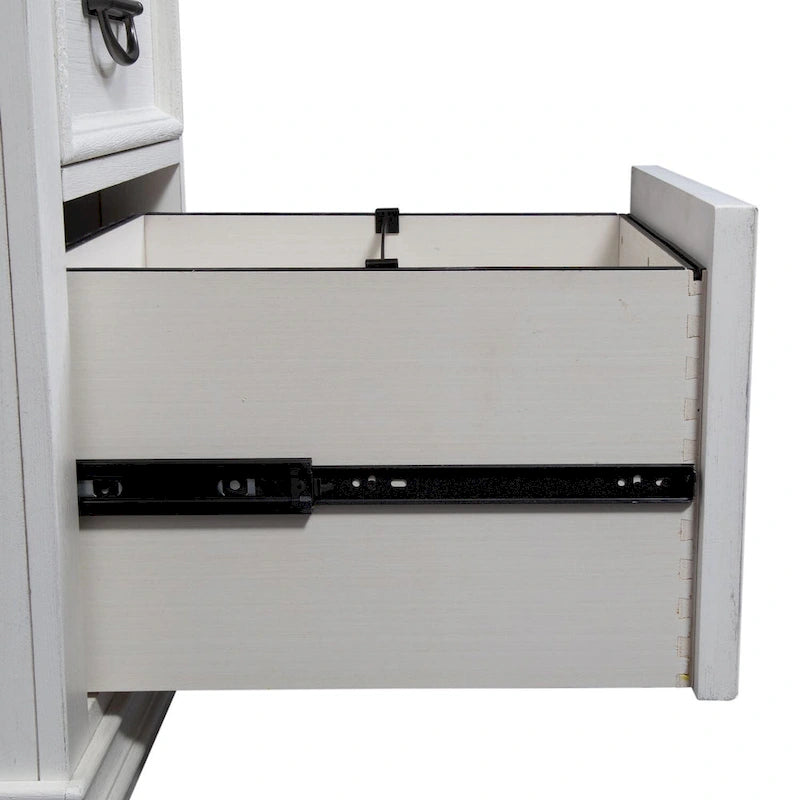 Allyson Park Wirebrushed White Charcoal L Shaped Desk Set