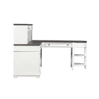 Allyson Park Wirebrushed White Charcoal L Shaped Desk Set