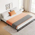 Easy Assembly King Size Bed Frame with Steel Slat Support