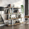 File Cabinets photo - Modern Walnut Glass & Stainless Steel Bookshelf