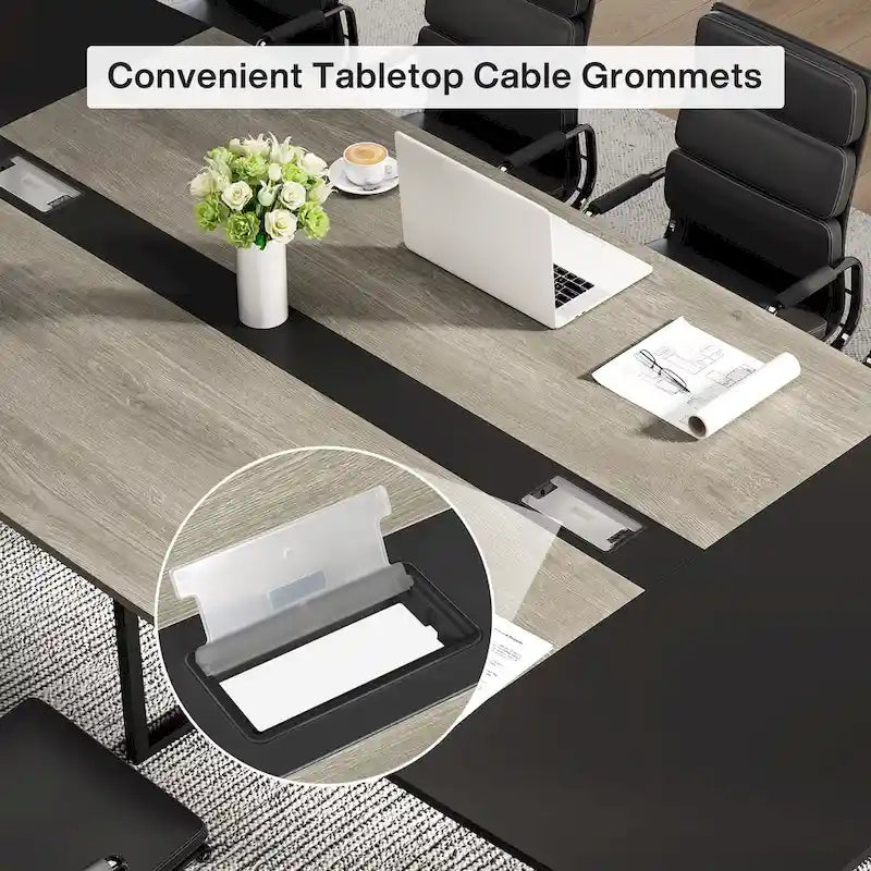 94.48 L x 47.24 W Conference Table,Seminar Table with Rectangle Grommet