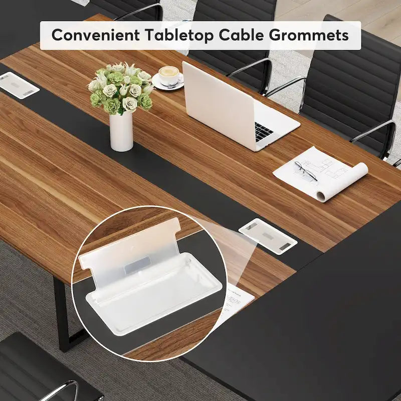 94.48 L x 47.24 W Conference Table,Seminar Table with Rectangle Grommet