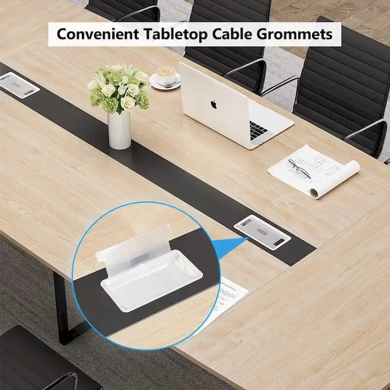94.48 L x 47.24 W Conference Table,Seminar Table with Rectangle Grommet
