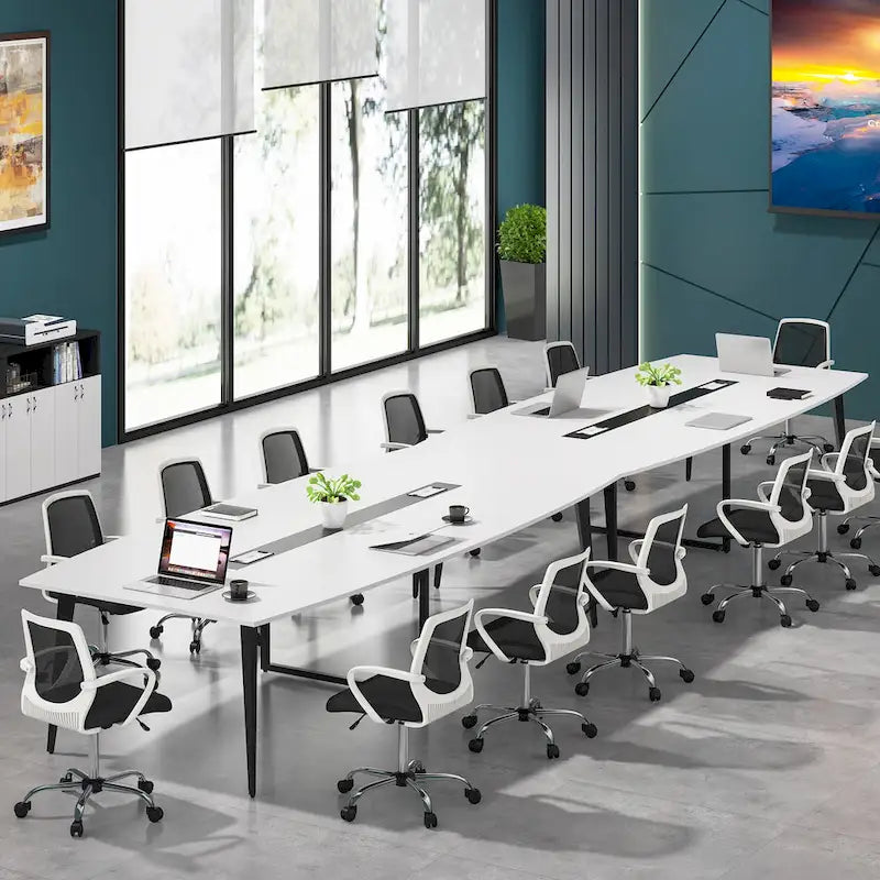 94.48 L x 47.24 W Conference Table,Seminar Table with Rectangle Grommet