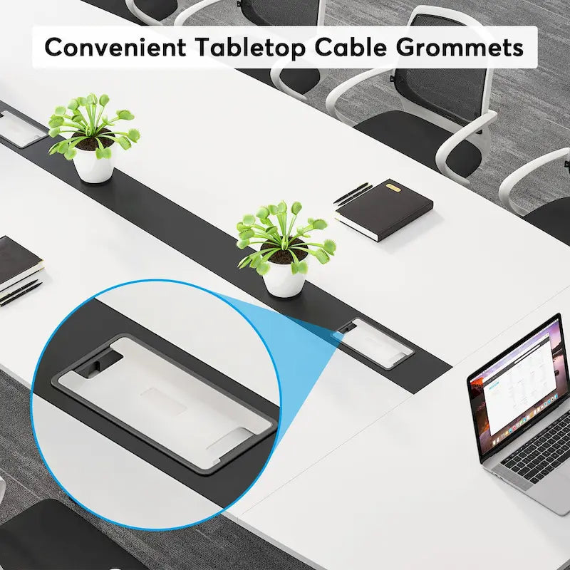 94.48 L x 47.24 W Conference Table,Seminar Table with Rectangle Grommet