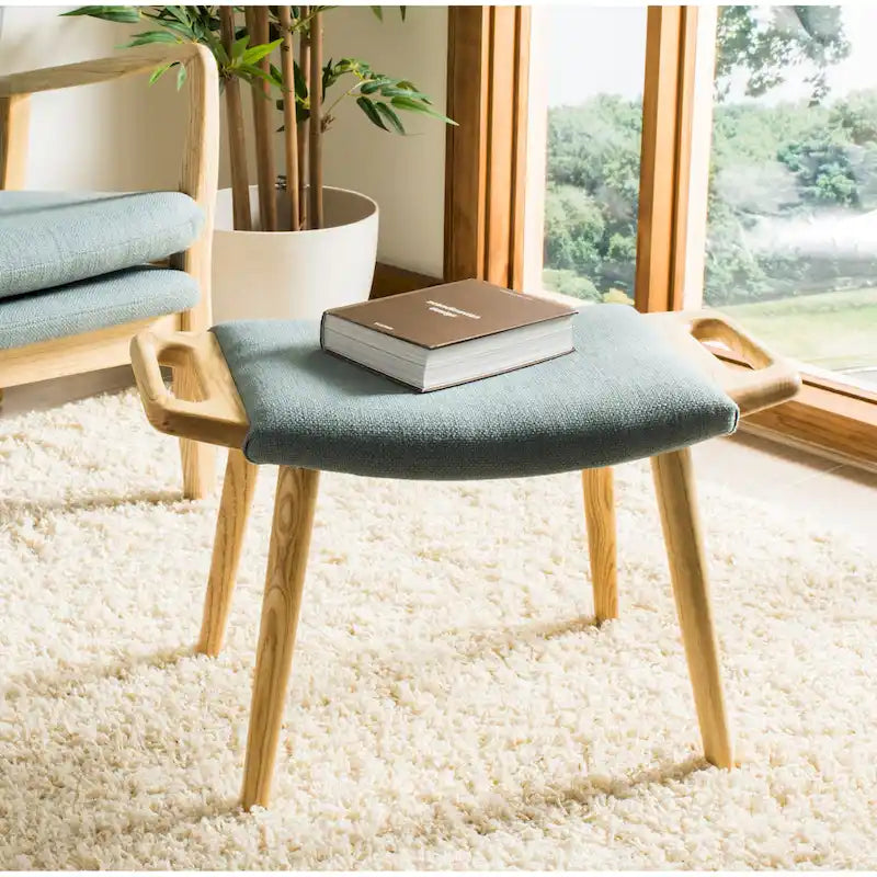 SAFAVIEH Zipora Beige/ Natural Mid-Century Bench - 11.8 x 24.6 x 15.4 - 12Wx25Dx15H