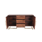 Barnette 2-Door 3-Drawer Herringbone Wooden Cabinet