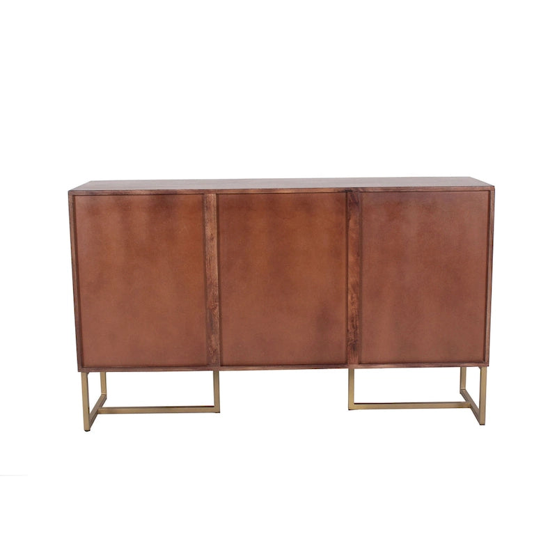 Barnette 2-Door 3-Drawer Herringbone Wooden Cabinet