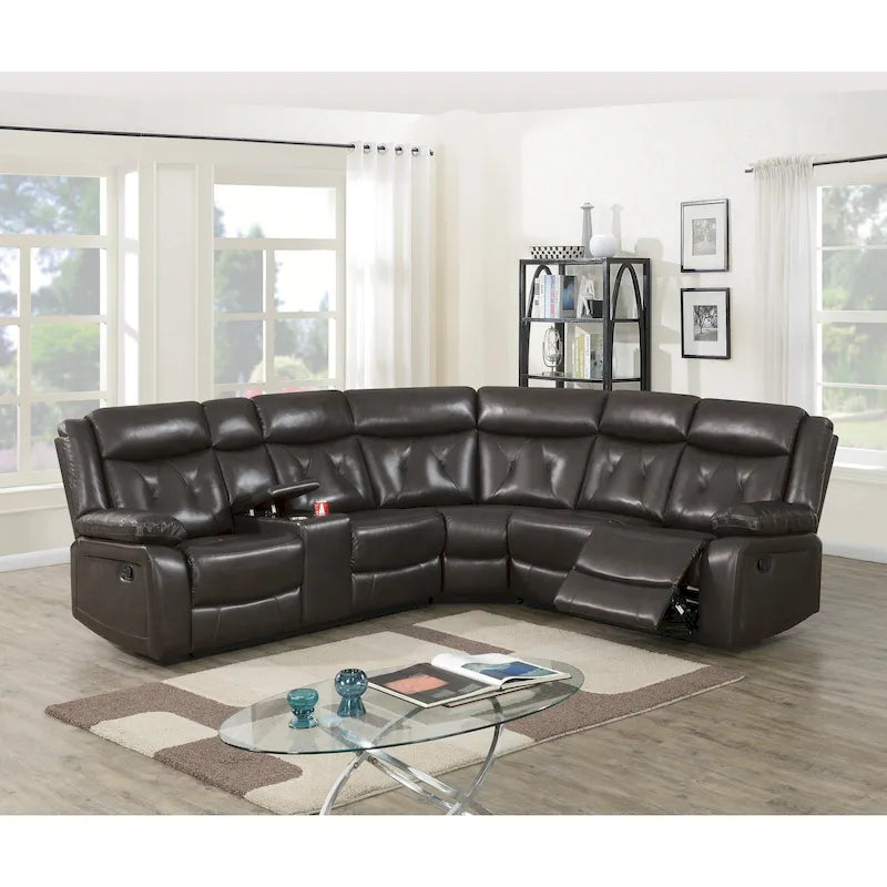 3 Pieces Manual Reclining Sectional