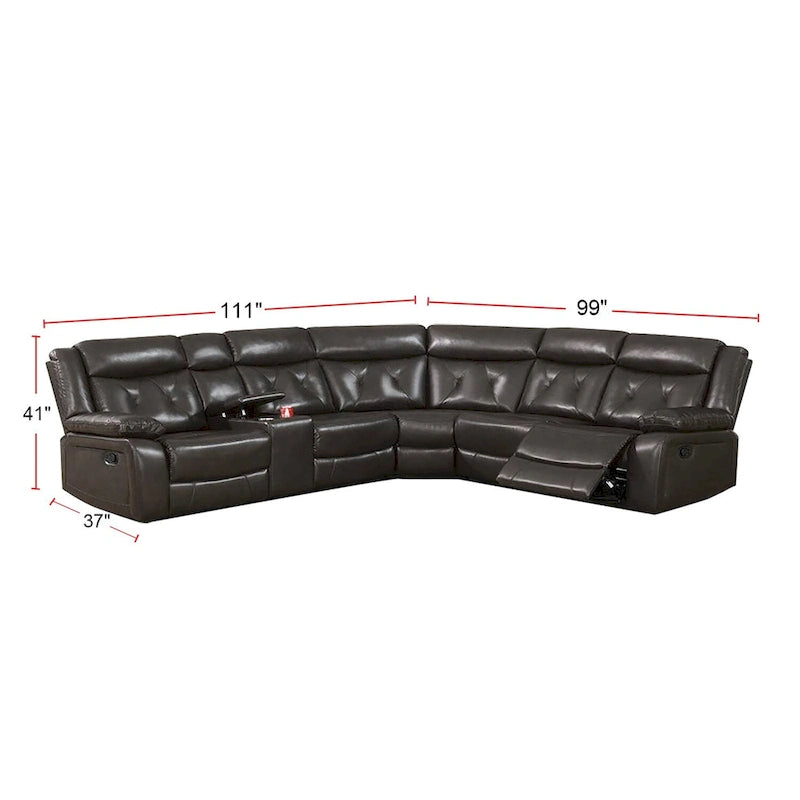 3 Pieces Manual Reclining Sectional