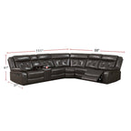 3 Pieces Manual Reclining Sectional
