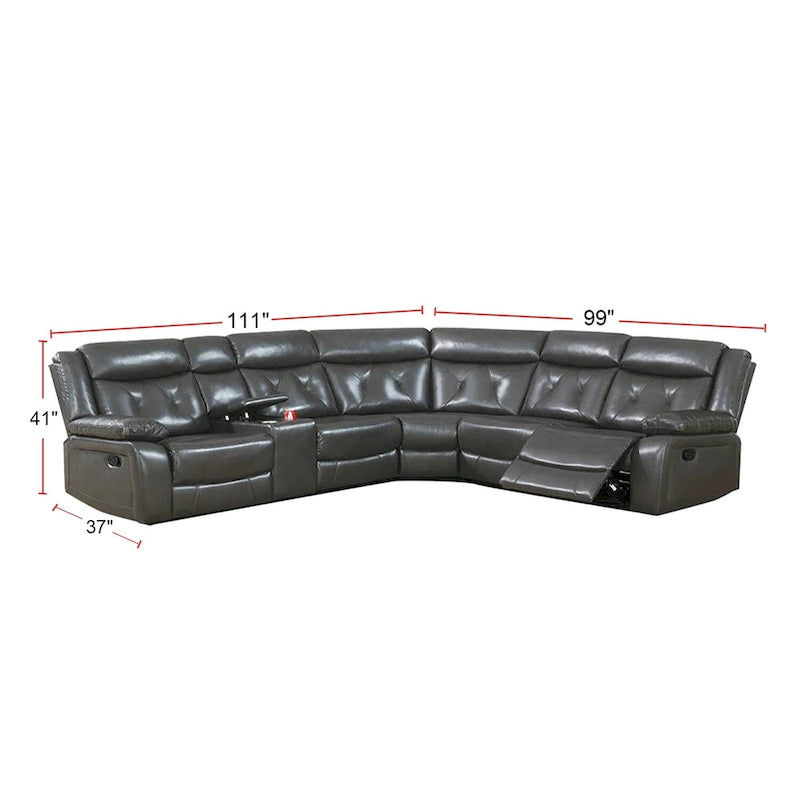 3 Pieces Manual Reclining Sectional