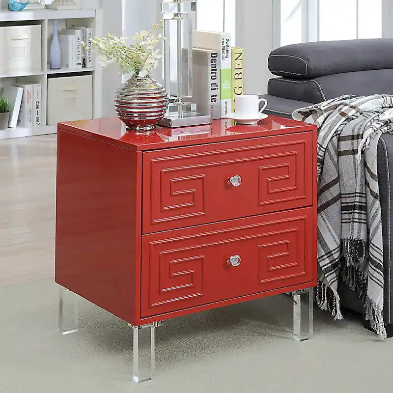 Zala Contemporary 24-inch 2-Drawer Side Table by Furniture of America