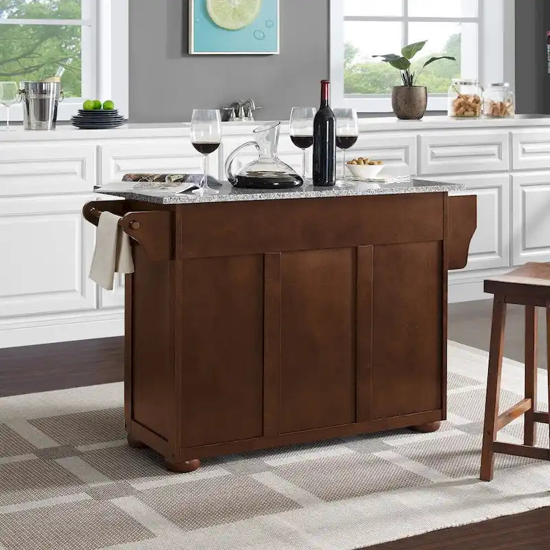 Crosley Eleanor Solid Granite Top Kitchen Island - 51.5 W x 18 D x 35.25 H