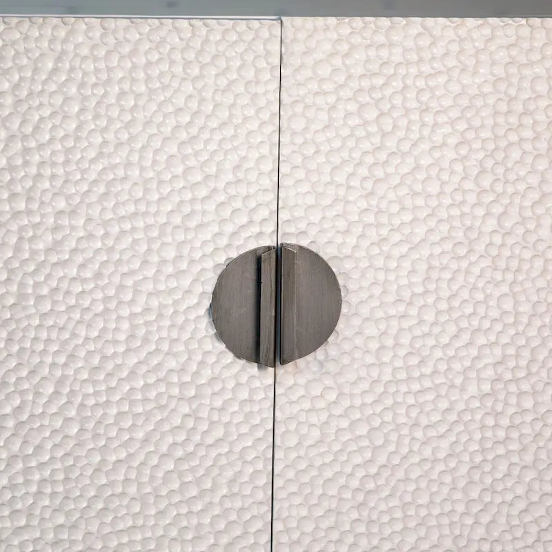 Cordilia 79-inch White Reclaimed Pine and Iron Contemporary 4-Door Sideboard