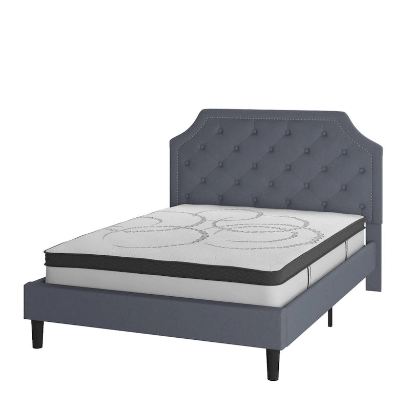 Tufted Platform Bed with 10 Inch Pocket Spring Mattress