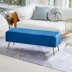 46 Modern Upholstered Bed and Entryway Bench with Padded Velvet Seat