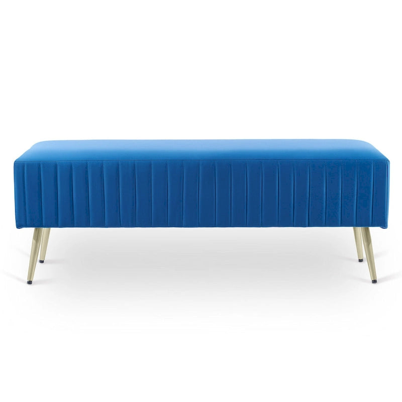46 Modern Upholstered Bed and Entryway Bench with Padded Velvet Seat