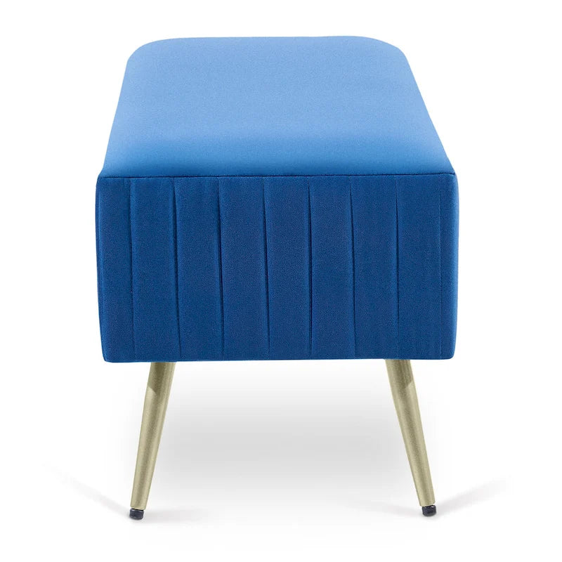 46 Modern Upholstered Bed and Entryway Bench with Padded Velvet Seat