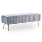 46 Modern Upholstered Bed and Entryway Bench with Padded Velvet Seat