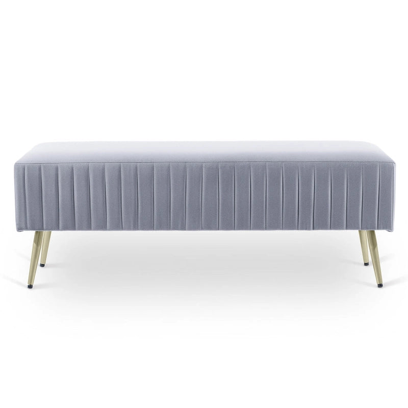 46 Modern Upholstered Bed and Entryway Bench with Padded Velvet Seat