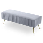 46 Modern Upholstered Bed and Entryway Bench with Padded Velvet Seat
