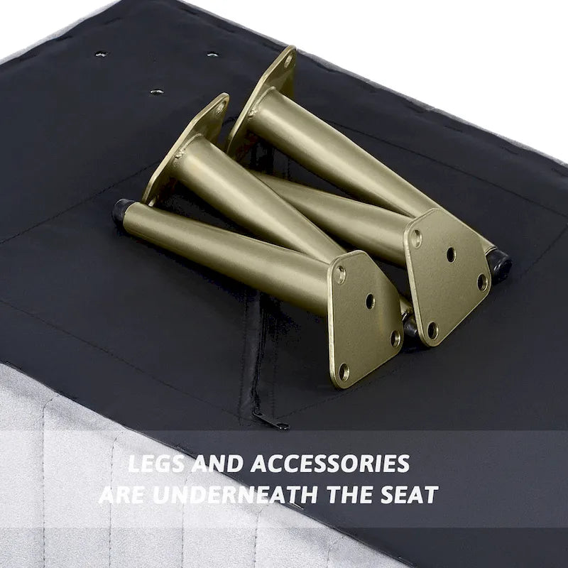 46 Modern Upholstered Bed and Entryway Bench with Padded Velvet Seat