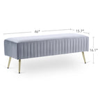 46 Modern Upholstered Bed and Entryway Bench with Padded Velvet Seat