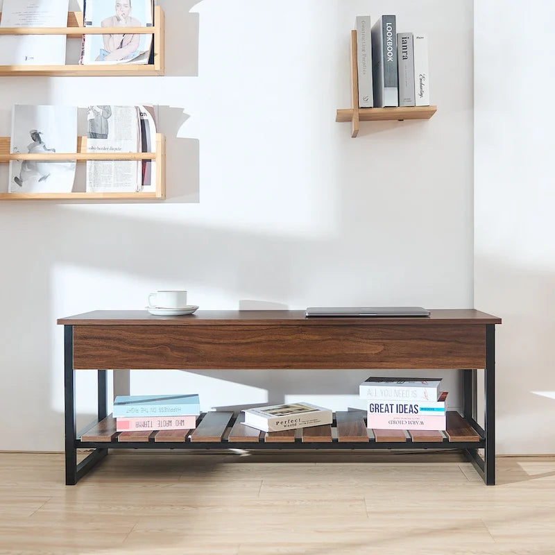 CO-Z Lift-Top Entryway Shoe Storage Bench with Shelf