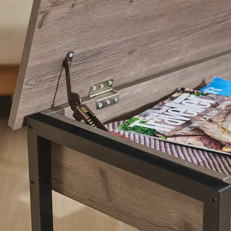 CO-Z Lift-Top Entryway Shoe Storage Bench with Shelf