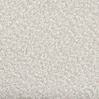 Amelia Cream Boucle Fabric with Black Metal Frame Round Ottoman