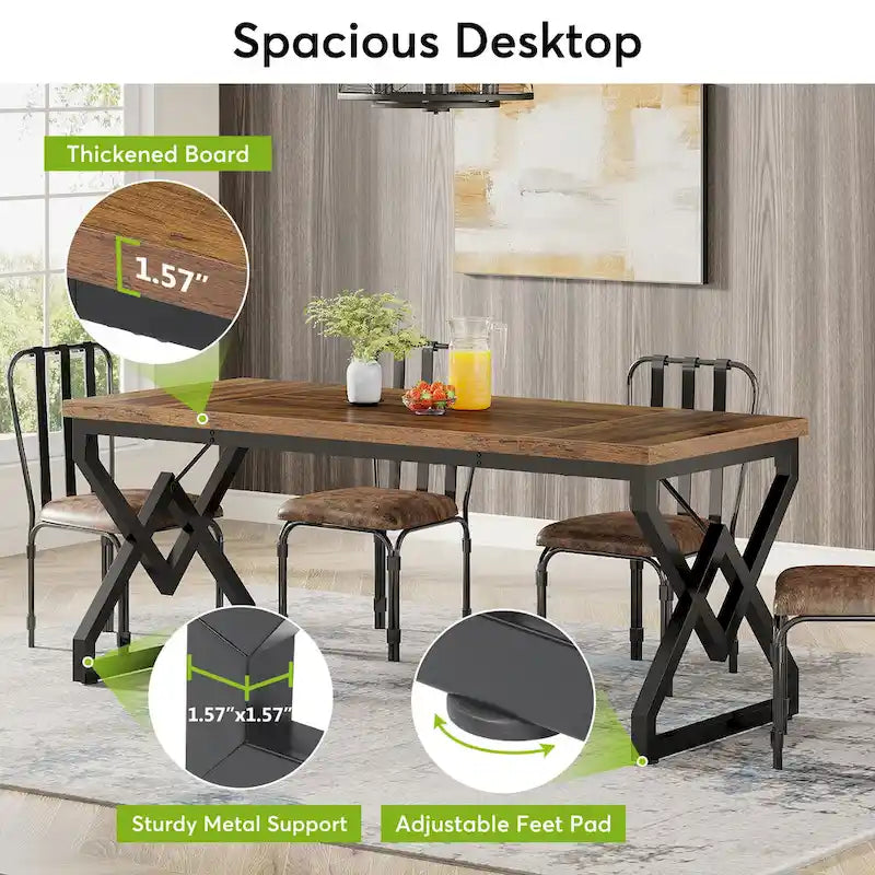 63-in Executive Desk, Larg Computer Desk for Home Office