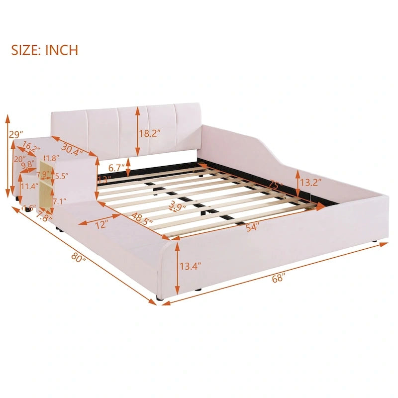 Full Size Upholstered Grounded Bed