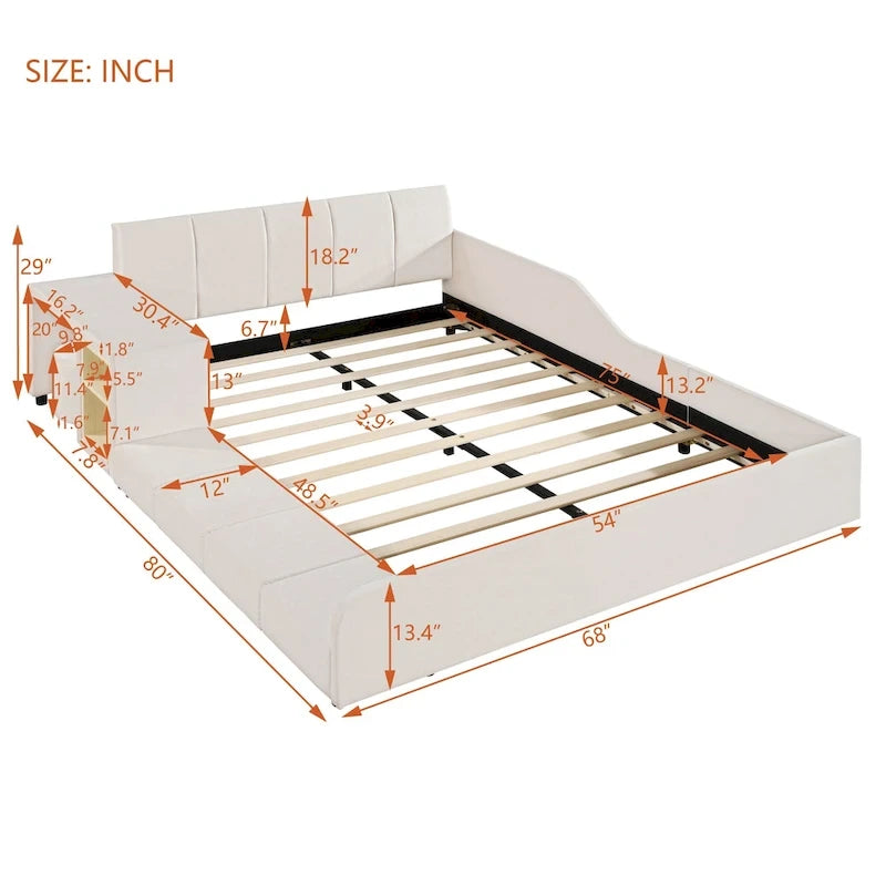 Full Size Upholstered Grounded Bed