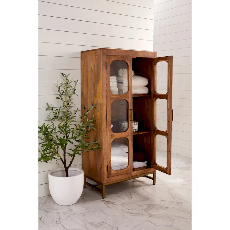 Apollo Wooden Two-Door Curio Cabinet - 30 x 16 x 61