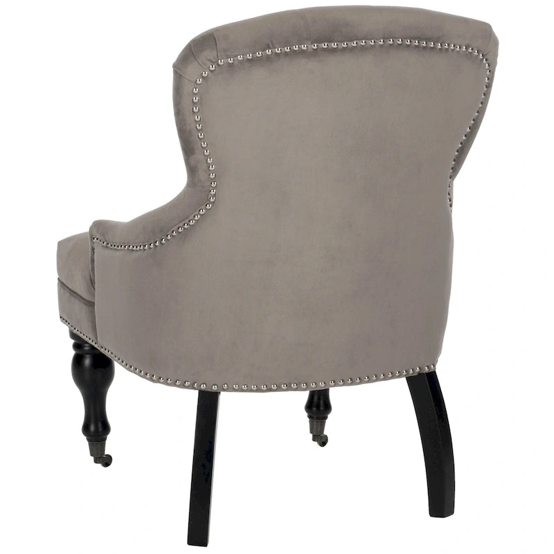 SAFAVIEH Chrissy Tufted Beige Petite Arm Chair - 23.6 x 28.7 x 34.6 - 24Wx29Dx35H