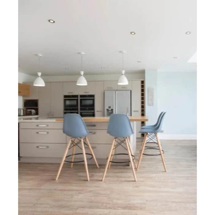 Set of 2 Modern 28 Color Seat Height DSW Molded Armless Plastic Counter Bar Stool Natural Wood Eiffel Dowel Legs Kitchen