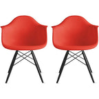 Molded Shell Eiffel Dining Arm Chair (Set of 2)