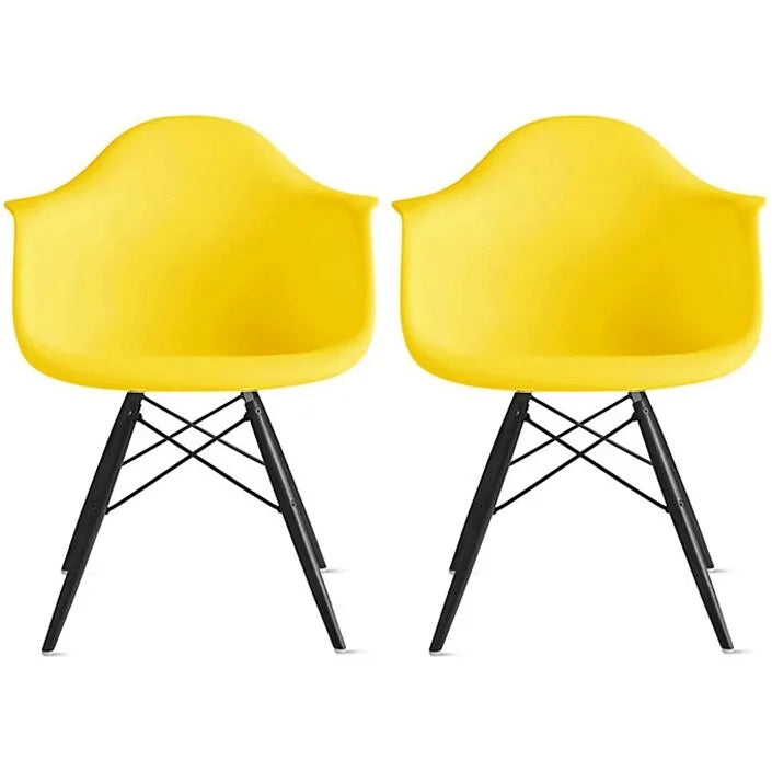 Molded Shell Eiffel Dining Arm Chair (Set of 2)