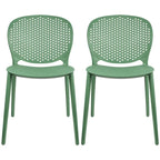 Armless Stacking Molded Matte Dining Side Chairs Patio Indoor Outdoor Kitchen Bedroom Set of 2