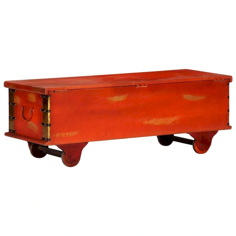 vidaXL Storage Box Red 43.3x15.7x15.7 Solid Acacia Wood