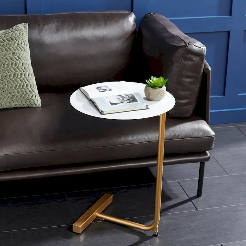 SAFAVIEH Aline Round Side Drink C-Table - 17.7 W x 17.7 L x 25 H - 18Wx18Dx25H