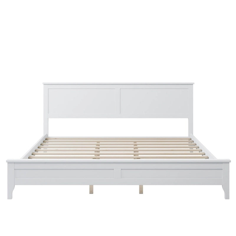 Modern Solid Wood King Platform Bed, Elegant and Durable