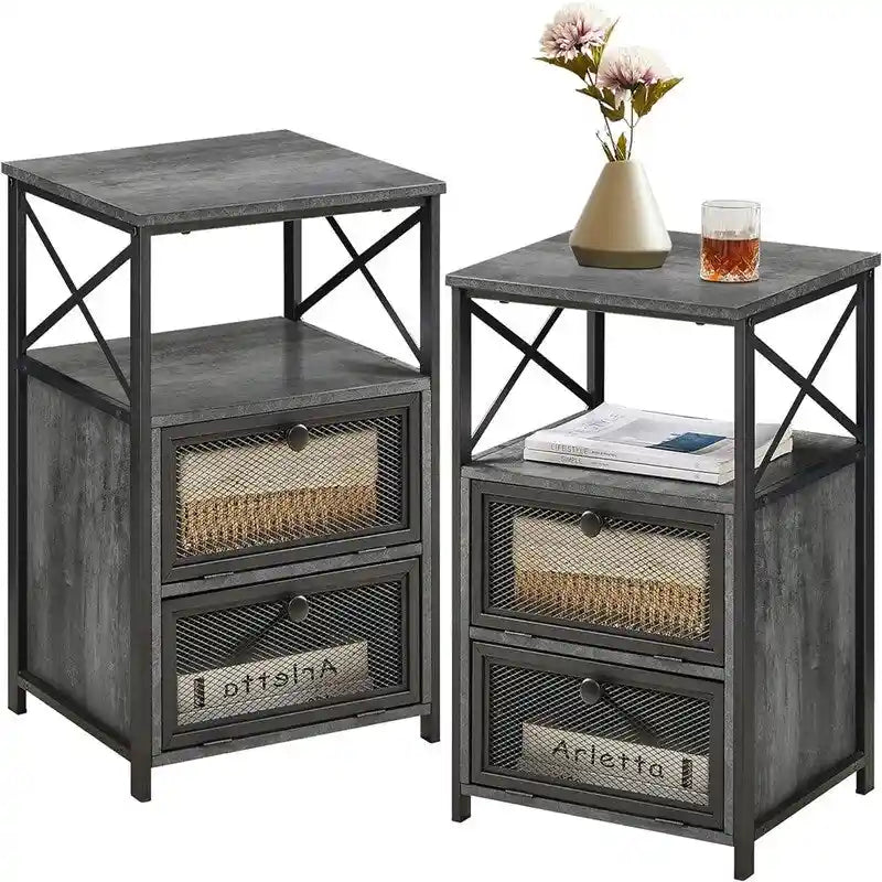 odern Night Stand with Storage Space
